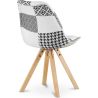 Eetkamerstoel - Gestoffeerd in zwart-wit patchwork - Denisse image 7