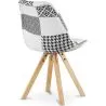 Eetkamerstoel - Gestoffeerd in zwart-wit patchwork - Denisse image 7
