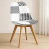 Eetkamerstoel - zwart-witte patchwork bekleding - nieuwe editie - Sam image 7