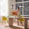 Eetkamerstoel - Fluweel bekleed - Scandinavische stijl - Evelyne image 7