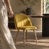 Eetkamerstoel - Fluweel bekleed - Scandinavische stijl - Evelyne image 7