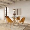 Eetkamerstoel - Fluweel bekleed - Scandinavische stijl - Evelyne image 7