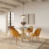 Eetkamerstoel - Fluweel bekleed - Scandinavische stijl - Evelyne image 7
