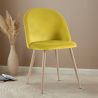 Eetkamerstoel - Fluweel bekleed - Scandinavische stijl - Evelyne image 7