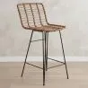 Rieten barkruk met rugleuning - Boho Bali Design - 75cm - Catori image 7