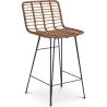 Rieten barkruk met rugleuning - Boho Bali Design - 75cm - Catori image 7