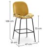Kruk met rugleuning - Fluweel Bekleed - Retro Design - Elias image 7