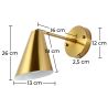 Wandlamp - Kegel Metaal - Goud - Livel image 7