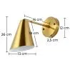 Wandlamp - Kegel Metaal - Goud - Livel image 7
