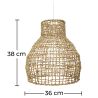 Rotan Plafondlamp - Hanglamp Boho Bali Design - Lan image 7