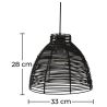 Zwarte Rotan Plafondlamp - Hanglamp Boho Bali Design - Gian image 7