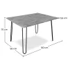 Pack Bureau - Industrieel Ontwerp 120cm - Haarspeld + Eetkamerstoel - Stylix image 7