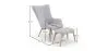 Fauteuil met voetenbankje - Gestoffeerd in linnen - Huda image 7