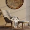 Fauteuil met voetenbankje - Gestoffeerd in linnen - Huda image 7