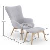 Fauteuil met voetenbankje - Gestoffeerd in linnen - Huda image 7