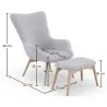 Fauteuil met voetenbankje - Gestoffeerd in linnen - Huda image 7