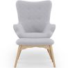 Fauteuil met voetenbankje - Gestoffeerd in linnen - Huda image 7