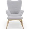 Fauteuil met voetenbankje - Gestoffeerd in linnen - Huda image 7