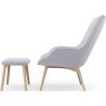 Fauteuil met voetenbankje - Gestoffeerd in linnen - Huda image 7