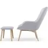 Fauteuil met voetenbankje - Gestoffeerd in linnen - Huda image 7