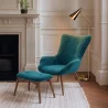 Fauteuil met Voetsteun - Bekleed in Fluweel - Scandinavische Stijl - Huda image 7