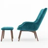 Fauteuil met Voetsteun - Bekleed in Fluweel - Scandinavische Stijl - Huda image 7