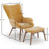 Fauteuil met Voetsteun - Bekleed in Fluweel - Scandinavische Stijl - Huda image 7