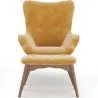 Fauteuil met Voetsteun - Bekleed in Fluweel - Scandinavische Stijl - Huda image 7
