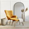 Fauteuil met Voetsteun - Bekleed in Fluweel - Scandinavische Stijl - Huda image 7
