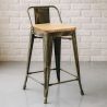 Barkruk met rugleuning - Industrieel Ontwerp - Hout & Staal - 60cm - Nieuwe Editie - Stylix image 7