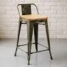 Barkruk met rugleuning - Industrieel Ontwerp - Hout & Staal - 60cm - Nieuwe Editie - Stylix image 7