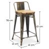 Barkruk met rugleuning - Industrieel Ontwerp - Hout & Staal - 60cm - Nieuwe Editie - Stylix image 7