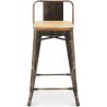 Barkruk met rugleuning - Industrieel Ontwerp - Hout & Staal - 60cm - Nieuwe Editie - Stylix image 7