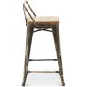Barkruk met rugleuning - Industrieel Ontwerp - Hout & Staal - 60cm - Nieuwe Editie - Stylix image 7