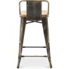 Barkruk met rugleuning - Industrieel Ontwerp - Hout & Staal - 60cm - Nieuwe Editie - Stylix image 7
