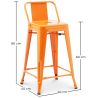 Barkruk met rugleuning - Industrieel ontwerp - 60cm - Nieuwe editie - Stylix image 7