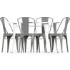 Pack  Mesa de Comedor y 4 Sillas de Comedor Diseño Industrial - New Edition-  Bistrot Stylix image 7