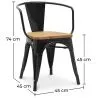 Eetkamerstoel met armleuningen - Industrieel ontwerp - Hout en staal - Nieuwe editie - Stylix image 7