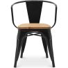 Eetkamerstoel met armleuningen - Industrieel ontwerp - Hout en staal - Nieuwe editie - Stylix image 7