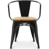 Eetkamerstoel met armleuningen - Industrieel ontwerp - Hout en staal - Nieuwe editie - Stylix image 7