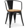 Eetkamerstoel met armleuningen - Industrieel ontwerp - Hout en staal - Nieuwe editie - Stylix image 7