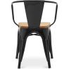 Eetkamerstoel met armleuningen - Industrieel ontwerp - Hout en staal - Nieuwe editie - Stylix image 7