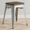 Barkruk industrieel ontwerp - hout & staal - 45 cm - Nieuwe editie - Stylix image 7