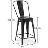 Barkruk met rugleuning - Industrieel ontwerp - 60cm - Nieuwe editie - Stylix image 7