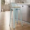 Barkruk met Rugleuning - Industrieel Ontwerp - Hout & Staal - 76cm - Nieuwe Editie - Stylix image 7