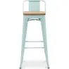 Barkruk met Rugleuning - Industrieel Ontwerp - Hout & Staal - 76cm - Nieuwe Editie - Stylix image 7
