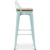 Barkruk met Rugleuning - Industrieel Ontwerp - Hout & Staal - 76cm - Nieuwe Editie - Stylix image 7