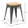 Barkruk industrieel ontwerp - hout en staal - 45cm - Nieuwe editie - Stylix image 7
