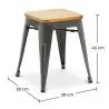 Barkruk industrieel ontwerp - hout en staal - 45cm - Nieuwe editie - Stylix image 7