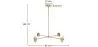 Gouden Plafondlamp - Design Hanglamp - 4 armen - Luba image 7